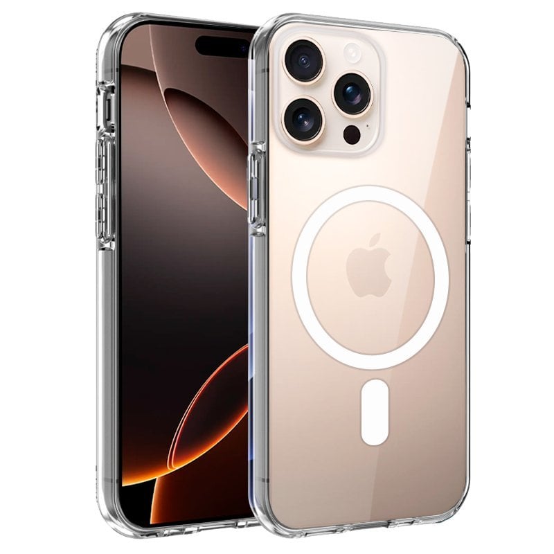 Cool Funda Magnética Transparente para iPhone 16 Pro Max