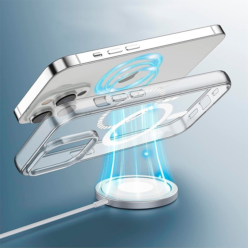 Coque Magnétique Pour IPhone 12 Avec Cordon – Compatible MagSafe, 2 Verres Trempés + 2 Protections Caméra Inclus
