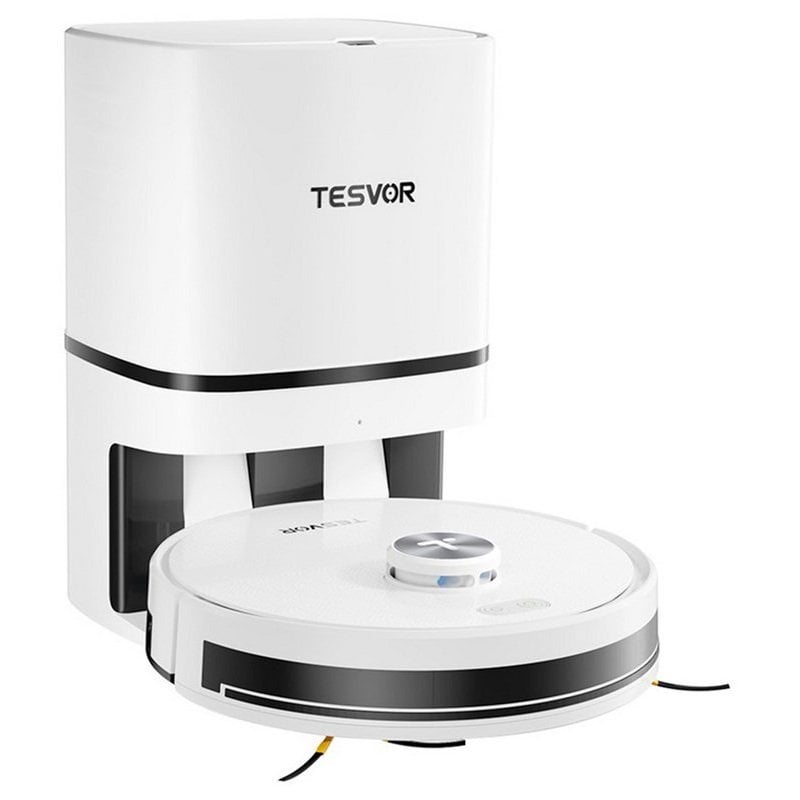 Tesvor S7 Pro AES Robot Aspirador 2 em 1 com Estação de Esvaziamento Automático 6000Pa Branco