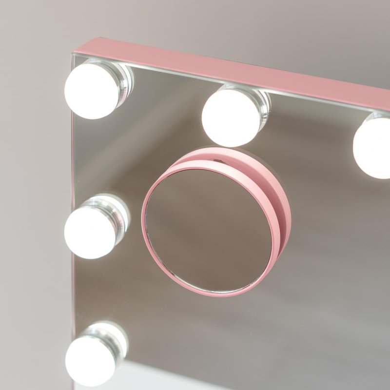 Flamingueo Make-upspiegel met Verlichting LED - 3 Modi - Instelbare Intensiteit - Touch Control - Oplaadbaar - Vanity Mirror - Reisspiegel - WIt - 13,5x1,5x19,5cm