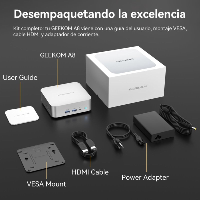 Geekom A8 Mini PC AMD Ryzen 9 8945HS/32GB/2TB SSD + Windows 11 Pro