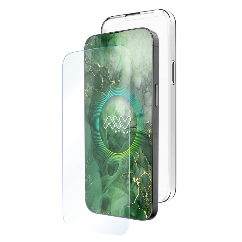 Image of Custodia Myway compatibile con Apple iPhone 16 + protezione schermo in vetro temperato piatto cod079