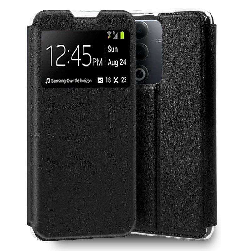 Image of Custodia Flip Cover nera semplice e alla moda per Oppo A80 5G