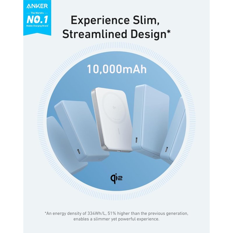 Anker MagGo Powerbank 10000mAh Magnetisch Qi2 Ultra Slim Weiß