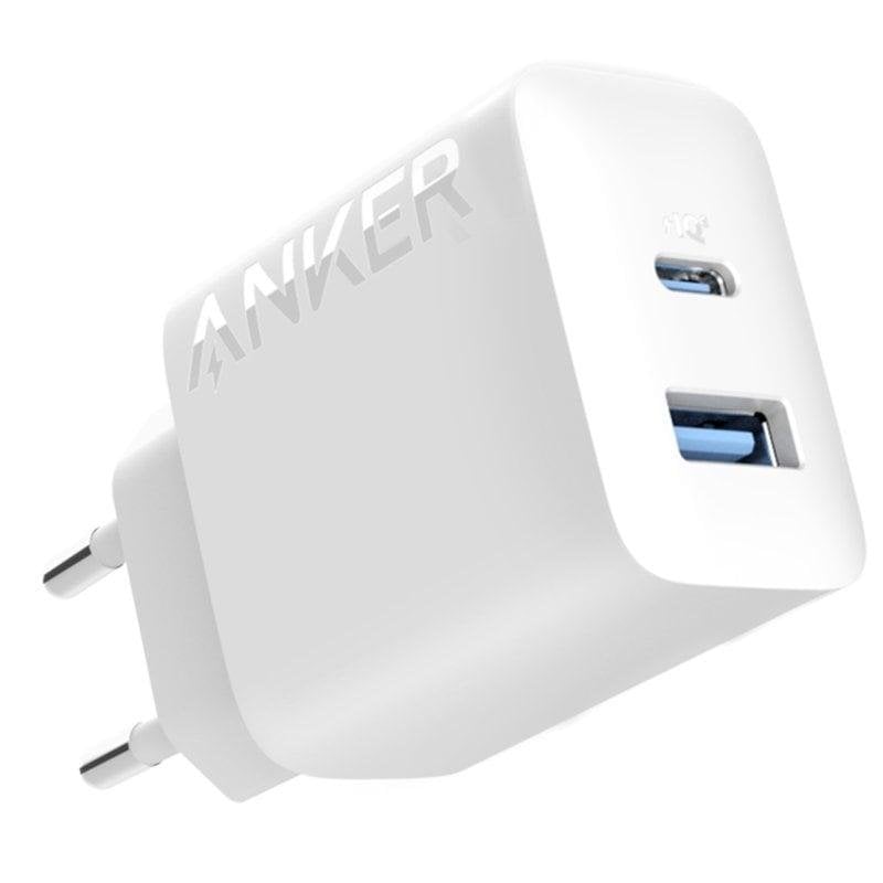 Carregador de parede Anker A2348G21 USB-C e USB-A 20W compacto blanc