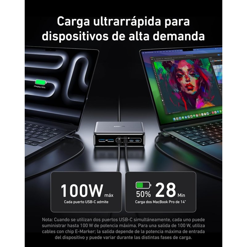 Station de recharge Anker Prime Charger 6 ports USB-C GaN 200W