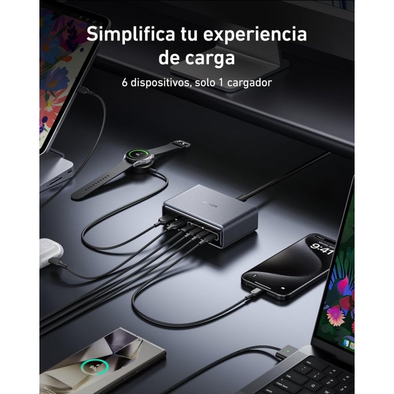 Station de recharge Anker Prime Charger 6 ports USB-C GaN 200W