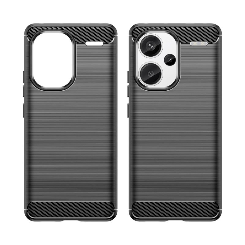 Cover Per Xiaomi Redmi Note 13 Pro Plus 5G – Custodia In Silicone Con Design Fibra Di Carbonio, Nera - 4