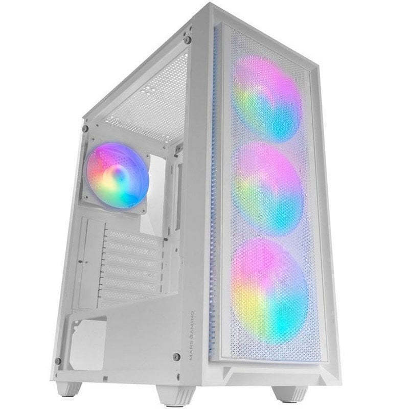 Mars Gaming MC-AIR Caja Gaming ATX 4x Ventiladores FRGB 12cm Frontal Mesh Cristal Templado Blanco