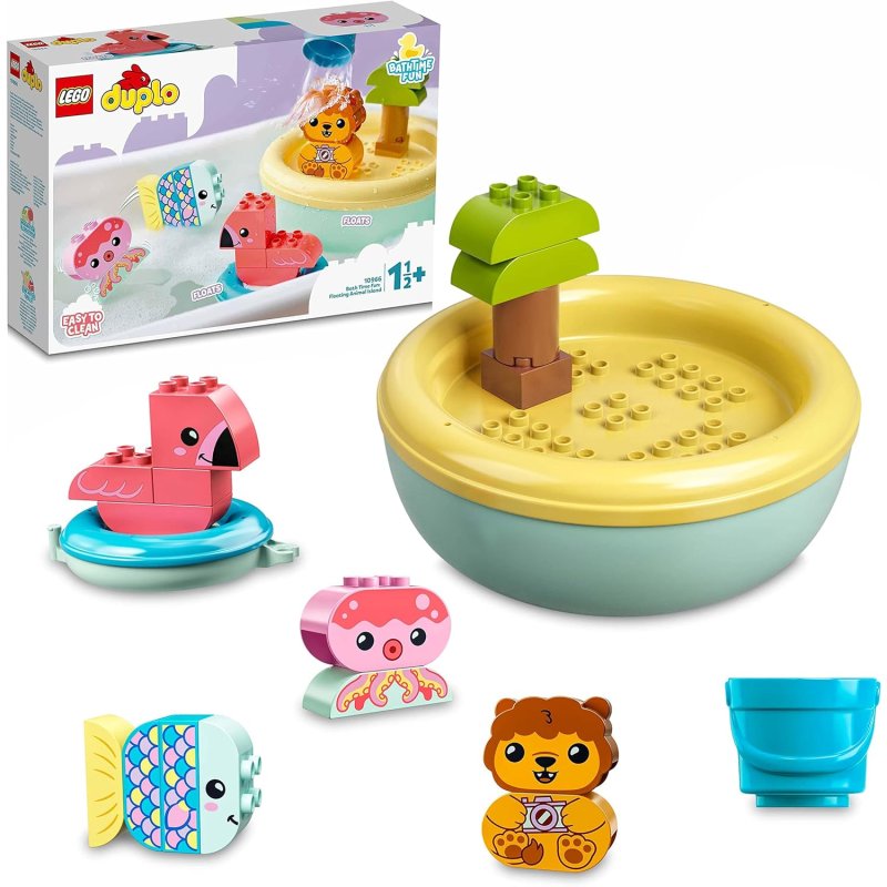 Image of Divertimento al bagno Lego Duplo: isola galleggiante con animali cod079