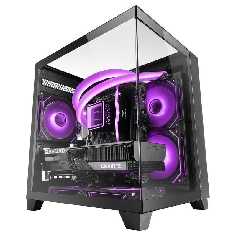 Image of Custodia Mars Gaming Mc-3cm Microatx Vista 3D Triplo vetro temperato Doppia fotocamera laterale Nera