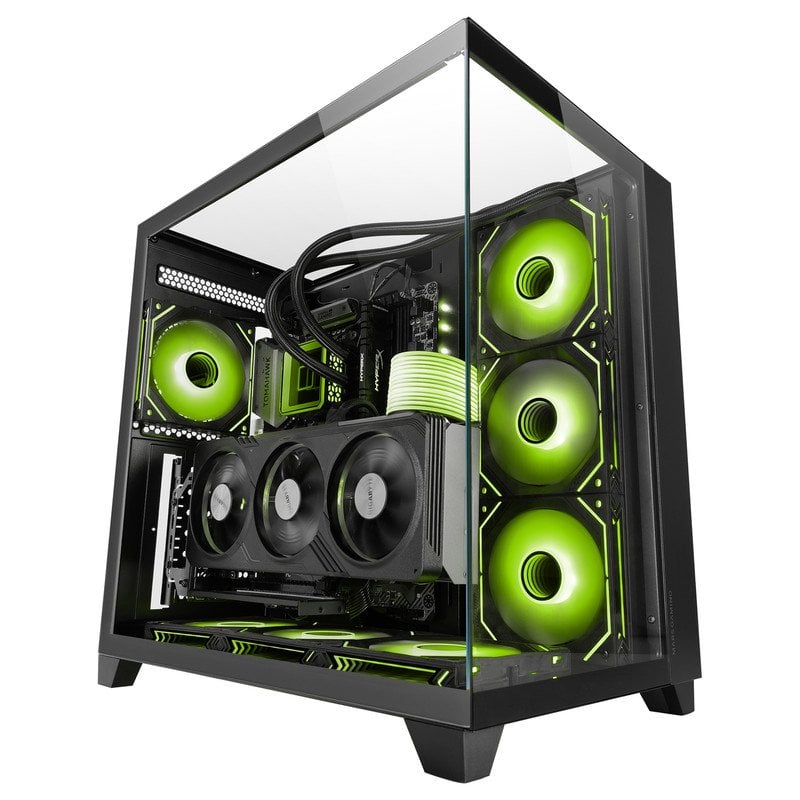 Image of Mars Gaming Mc-3c Atx Box Vista 3D design triplo vetro temperato doppia fotocamera laterale nera