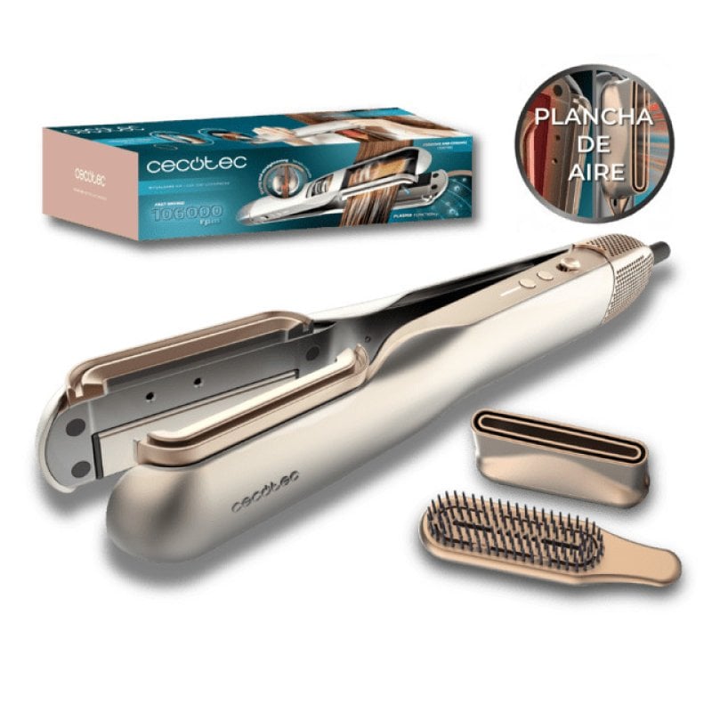 Image of Cecotec Ritualcare Air Lisse Piastra per capelli 2 in 1 con Air 2 Testine 1000W Champagne