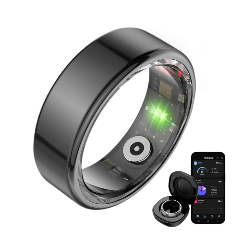 Ksix Saturn Smart Ring, taille S, Auto 3 jours, activité et santé, moniteur de sommeil, 5atm, noir. - Image 5