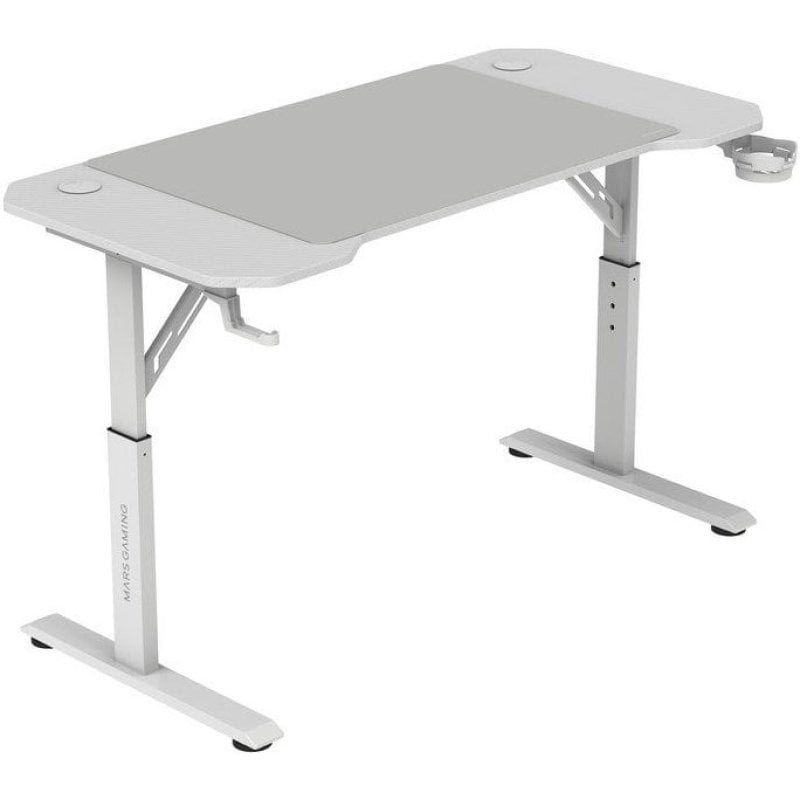 Mars Gaming MGD-ERGO120 Mesa Altura Ajustable 3 Posiciones Ergonómica Alfombrilla 120x60cm Blanco