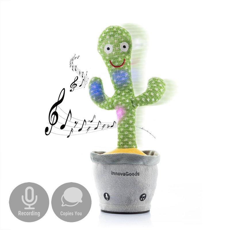 Image of Cactus Ballante e Parlante Ricaricabile con Musica e Cacxi Led Multicolor Innovagoods