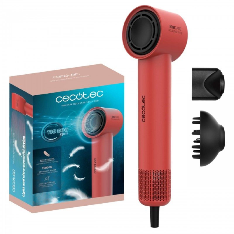 Image of Asciugacapelli Cecotec Ionicare Rockstar Style 1500W Rosso