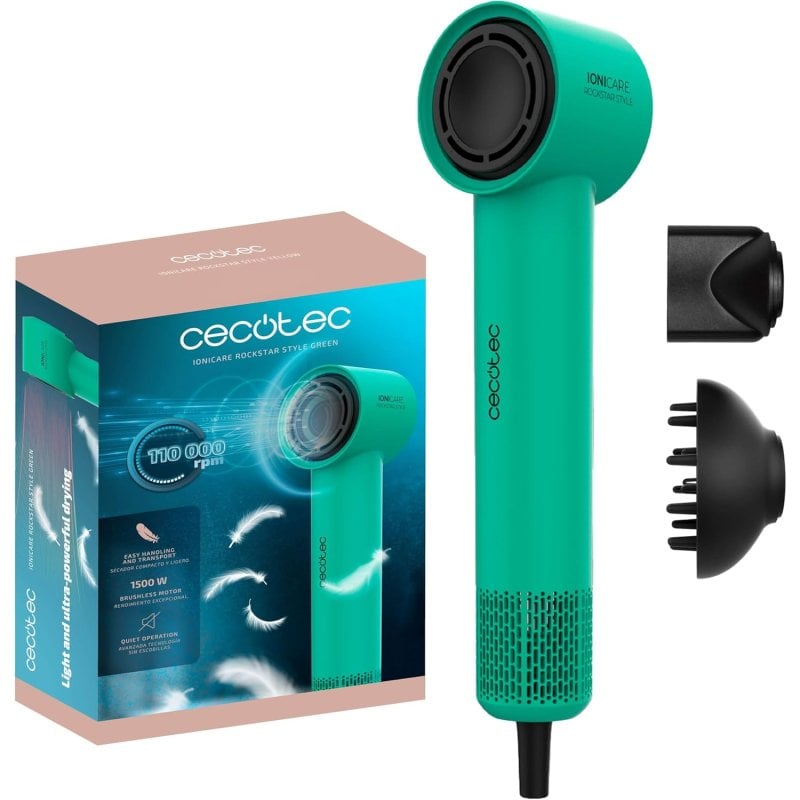 Image of Asciugacapelli Cecotec Ionicare Rockstar Style 1500W Verde