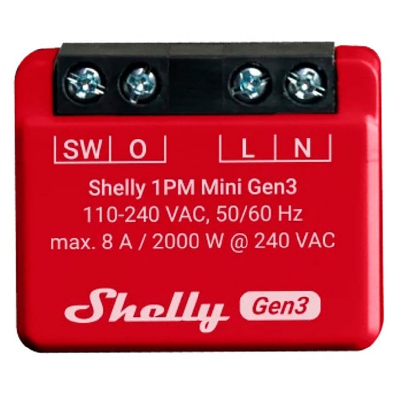 Image of Modulo mini switch Shelly 13:00 Gen3 Rosso