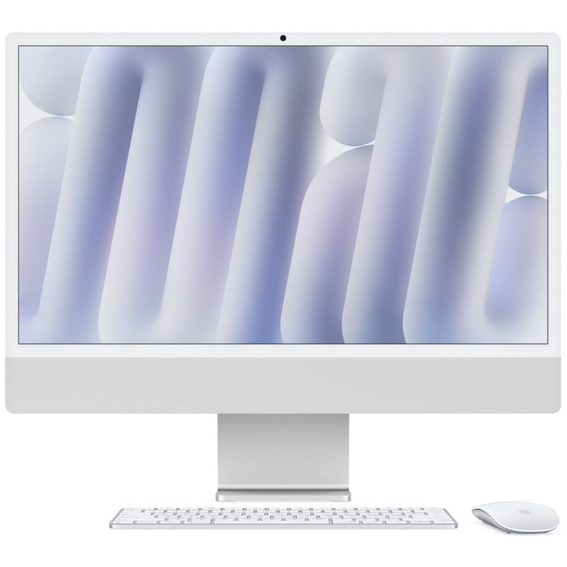 Image of iMac da 24 pollici con display Retina 4,5K, vetro con nanotexture: chip Apple M4 con CPU a 10 core e GPU a 10 core, SSD da 256 GB, 16 GB - Argento