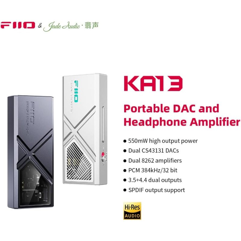 FiiO KA13, 122 dB, 32-bit/384kHz, 1,7 Ohm (O), 20 - 50000 Hz, 3,5mm, USB - Bild 5