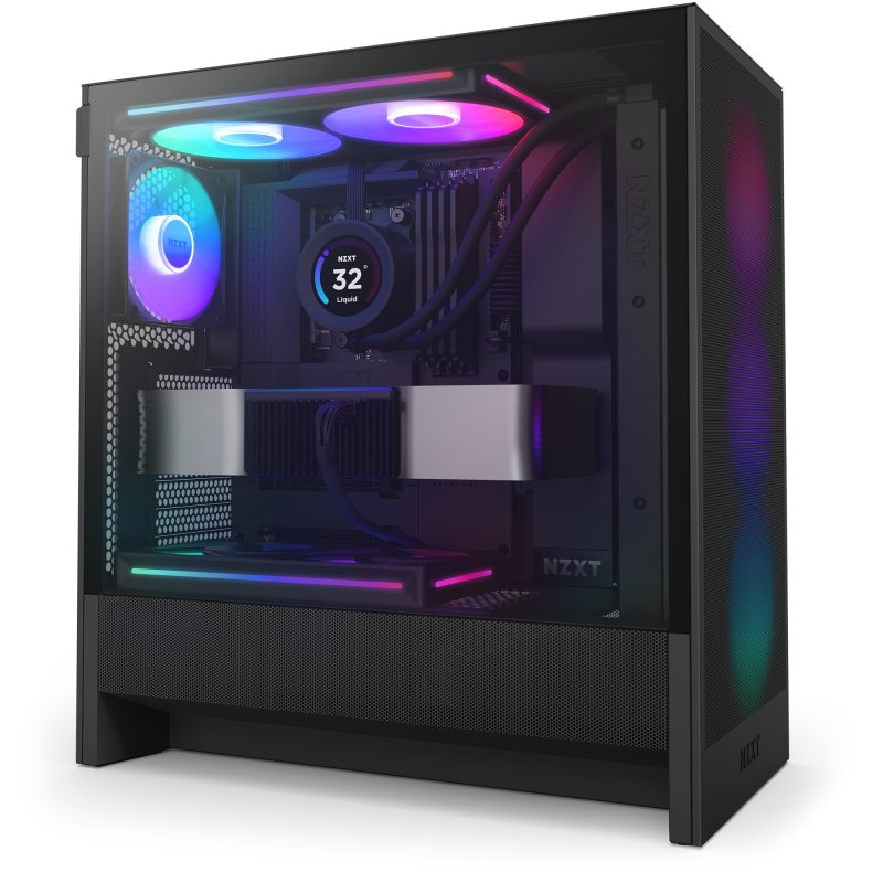 Torre PC NZXT H5 Flow RGB 2024 Midi Tower E-ATX Cristal Templado