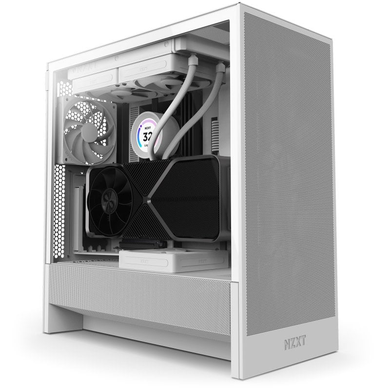 Image of NZXT H5 Flow 2024 Midi Tower E-ATX vetro temperato USB-C bianco