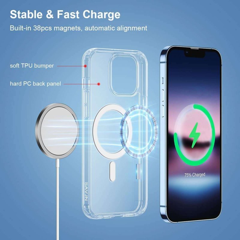 GUAGUA Cover Magnetico per iPhone 11, Compatibile con MagSafe, Custodia Paraurti Antiurta da Telefono Sottile Glassata Traslucida Opoca Anticaduta Protettivo Case per iPhone 11, Azzurro