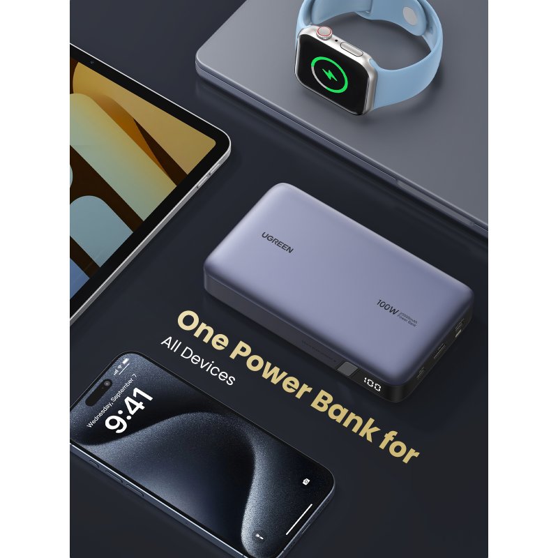 Power Bank 100W 79800mAh - Batteria Esterna Gigante Con Ricarica Rapida PD/QC, 5 Uscite, Display LED