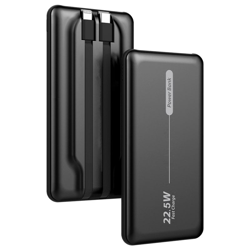 Image of Cool Batteria esterna universale Power Bank 10.000 mAh PD 22,5 W (2 cavi) Nero