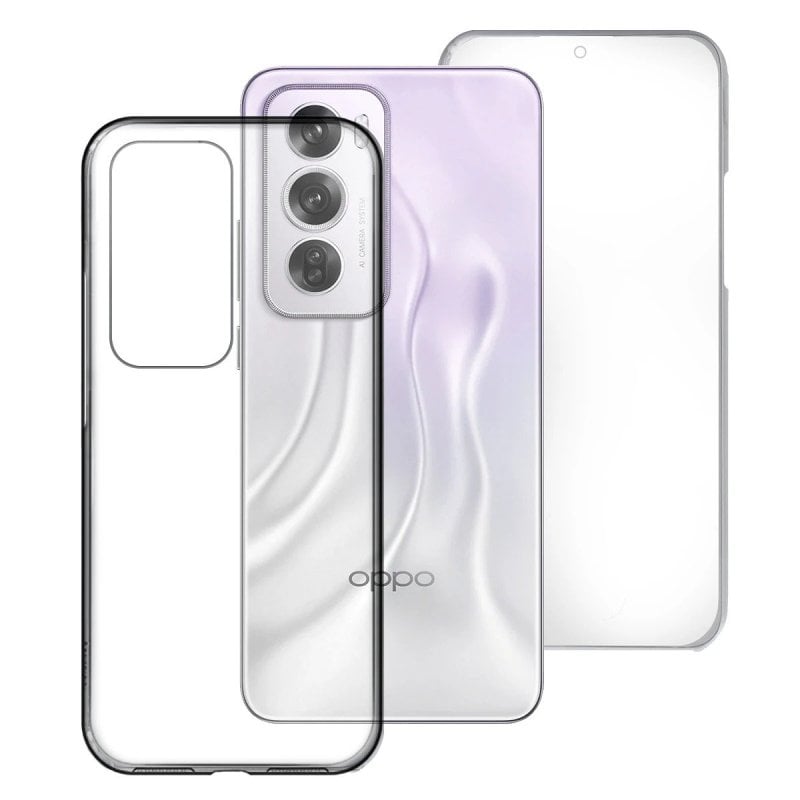 Image of Max Power Digital Case Double-Face 360 Gradi Trasparente Silicone per Oppo Reno 12 Pro