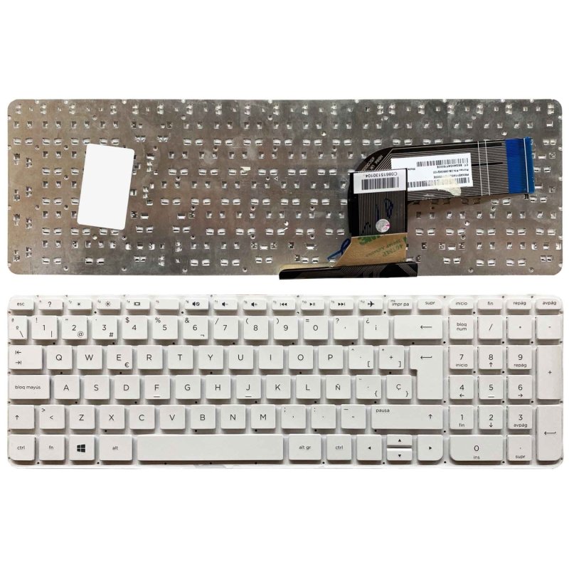 Image of Tastiera bianca per laptop HP Pavilion 17-f senza cornice cod079