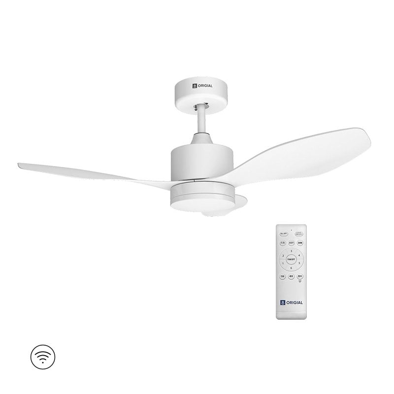 Ventilador de teto original AIRBLISS CEILING 25WW WIFI, 106 cm, motor DC, 25W com luz e controle remoto, WIFI, branco