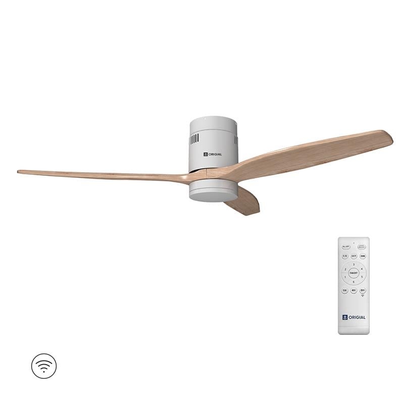 Ventilador de teto original AIRBLISS CEILING 25WWOOD WIFI, 132 cm, motor DC, 25 W com luz e controle remoto, WIFI, madeira