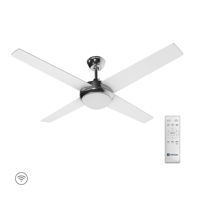 Ventilador de teto original AIRBLISS CEILING 25WIN WIFI, 106 cm, motor DC, 25 W com luz e controle remoto, aço inoxidável WIFI