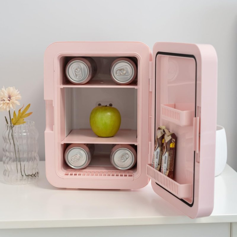 Flamingueo Mini Frigo - Petit Frigo 4L, Mini Frigo de Chambre 12V/220V