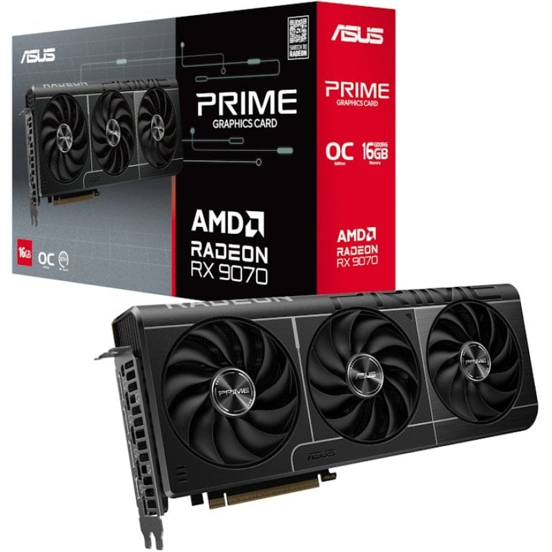 Image of Scheda grafica ASUS PRIME AMD Radeon RX 9070 OC da 16 GB GDDR6 FSR 4