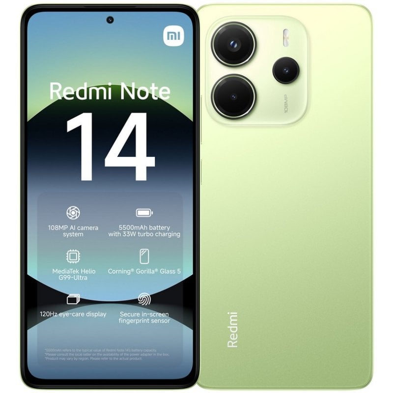 Xiaomi Redmi Note 14 4G 6/128GB Verde Lima Libre