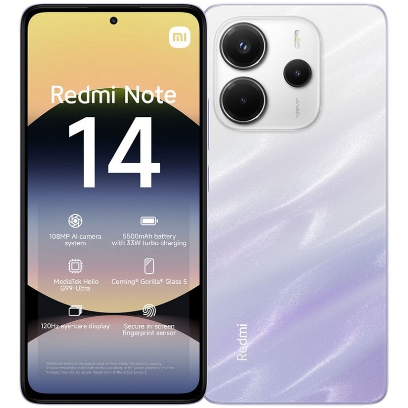 Image of Xiaomi rossomi Note 14 4G 8/256GB Viola Nebbia Sbloccato