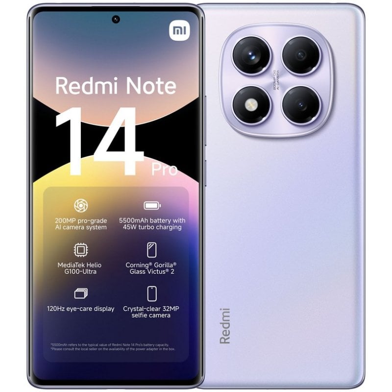 Image of Xiaomi rossomi Note 14 Pro 4G 8/256GB Aurora Purple Sbloccato