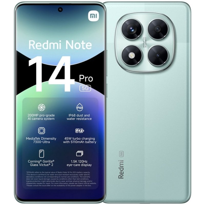 Image of Xiaomi rossomi Note 14 Pro 5G 8/256GB Verde corallo sbloccato