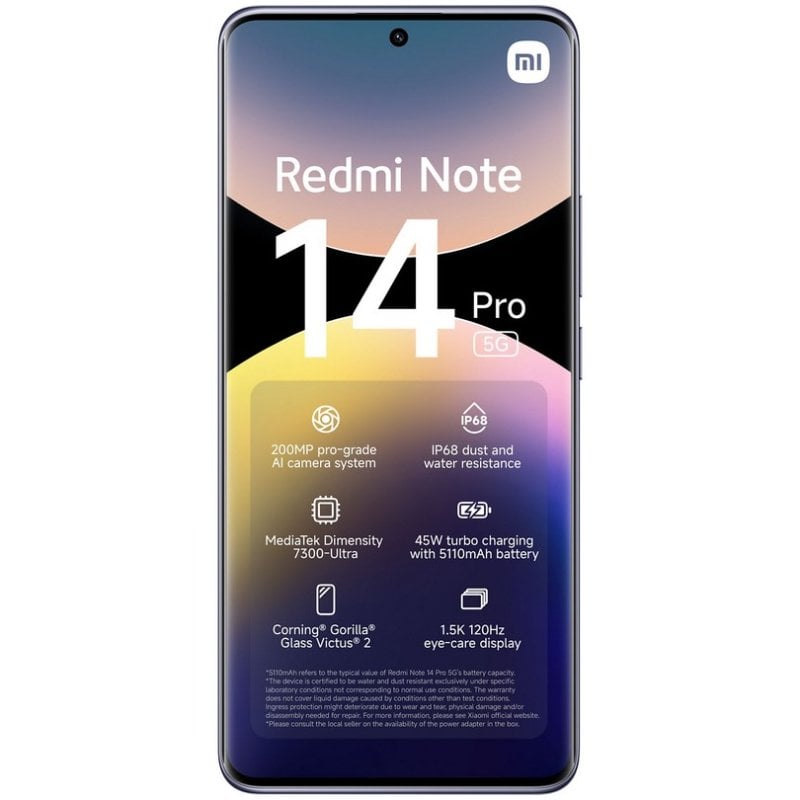 Xiaomi Redmi Note 14 5G - 8+256GB Viola | Fotocamera 108MP AI, Batteria 5110mAh, Display 120Hz