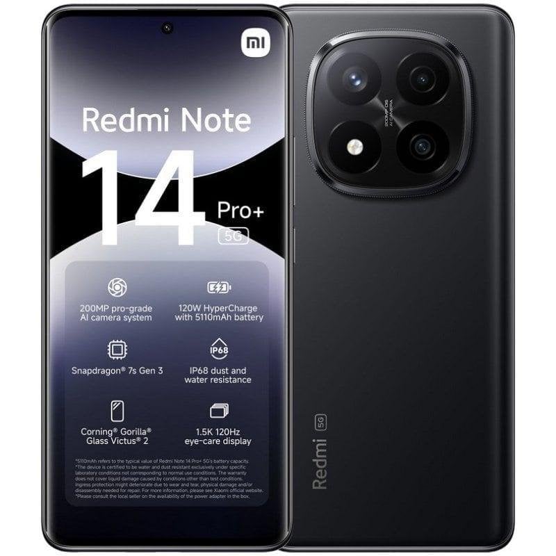 Xiaomi REDMI Note 14 Pro Plus 5G 8GB 256GB 6.67" Negro IP68 Xiaomi REDMI Note 14 Pro Plus 5G 8GB 256GB 6.67" Negro IP68