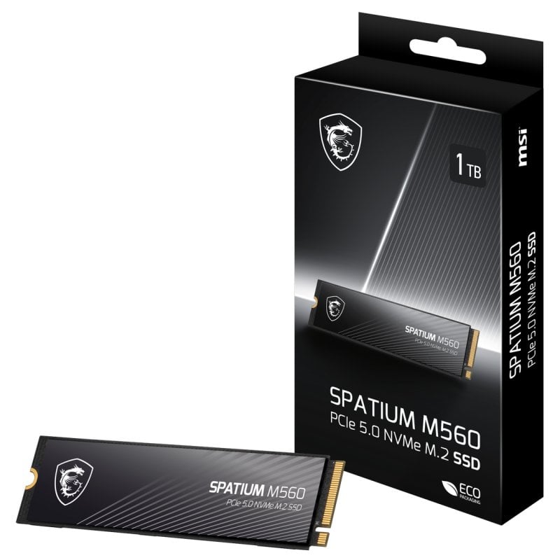 Image of MSI SPATIUM M560 1TB SSD 10200MB/s NVMe PCIe 5.0 M.2 Gen5 3D NAND