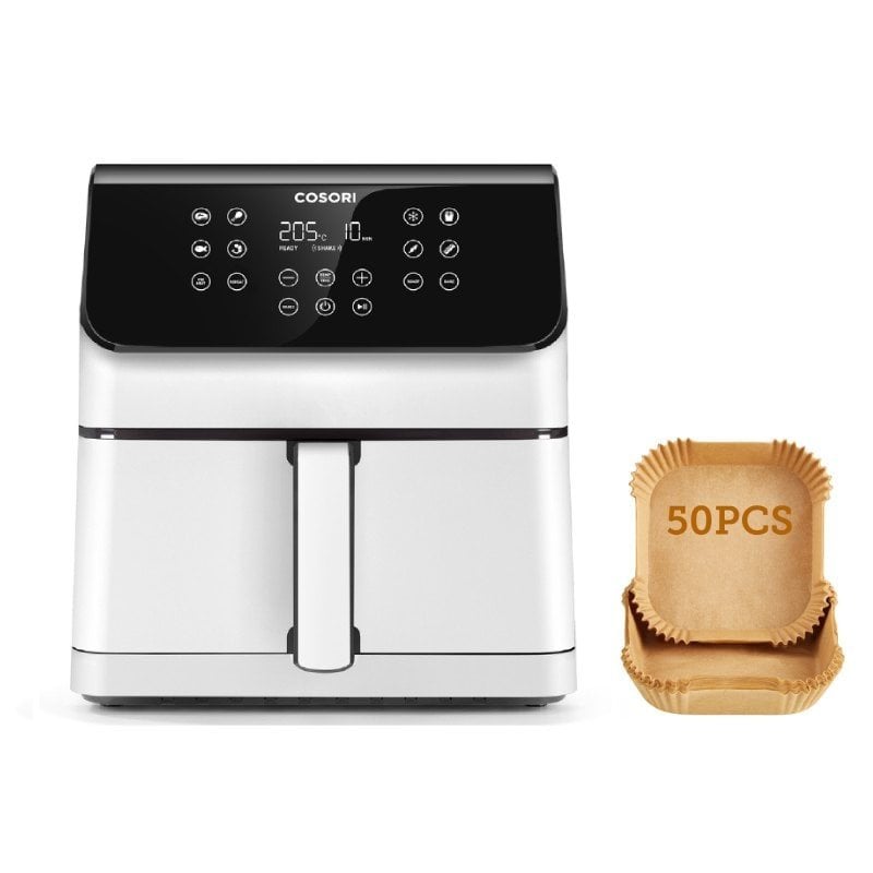 Cosori Premium II Chef Edition Freidora de Aire 6.2L Blanca+ Pack 50 Papeles Protectores Cosori Premium II Chef Edition Freidora de Aire 6.2L Blanca+ Pack 50 Papeles Protectores