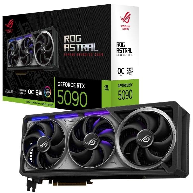 Carte Graphique ASUS ROG Astral GeForce RTX 5090 32 Go GDDR7 OC Edition – PCIe 5.0, 4 Ventilateurs