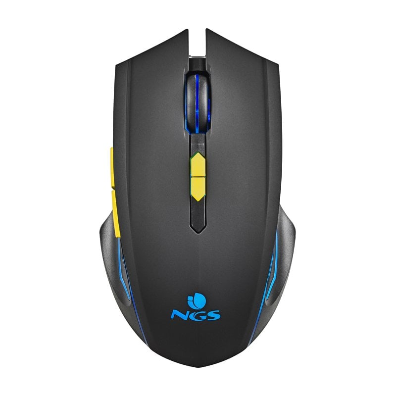 Image of NGS GMX-200 Mouse da gioco wireless ultraleggero a LED arcobaleno 3200 DPI nero