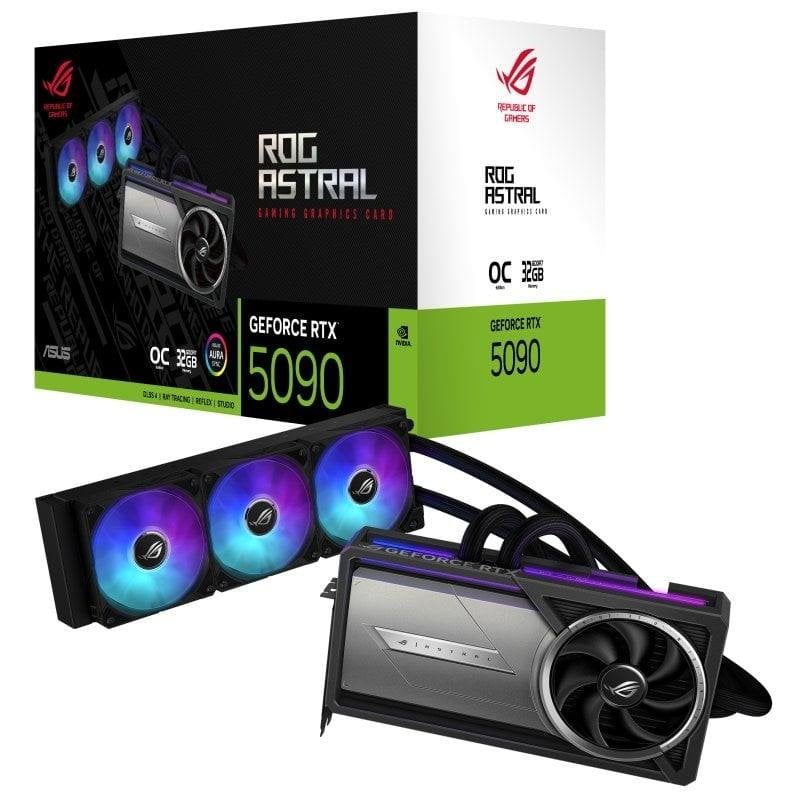 Carte Graphique ASUS ROG Astral LC GeForce RTX 5090 32 Go GDDR7 – PCIe 5.0, 4 Ventilateurs