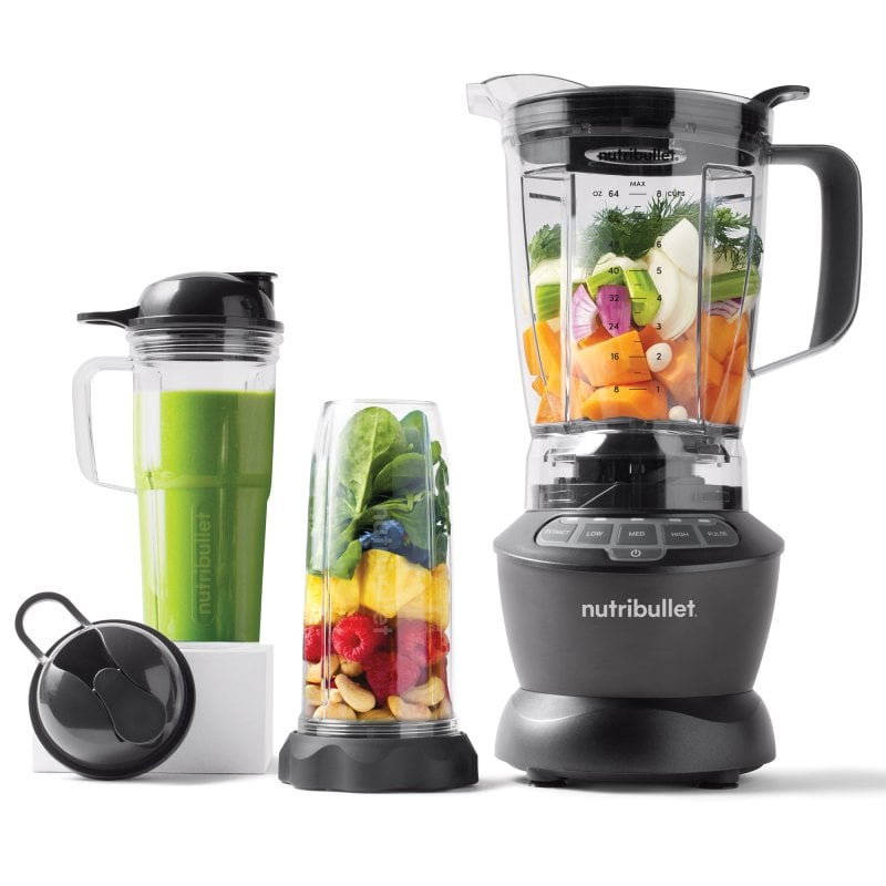 Image of Frullatore combinato Nutribullet NBF500DG 1200 W, 3 tazze, frullatore personale, lama Easy-Twist Extractor, grigio scuro