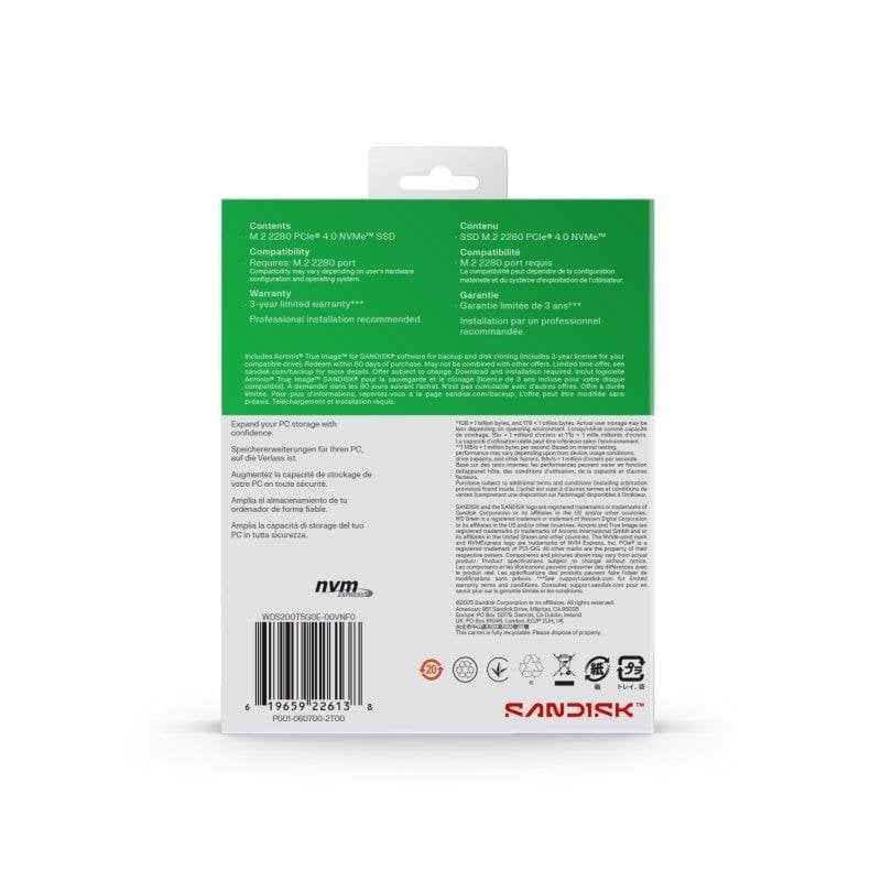 Disco Duro WD Green SN3000 2TB Disco SSD 5000MB/s NVMe PCIe 4.0 M